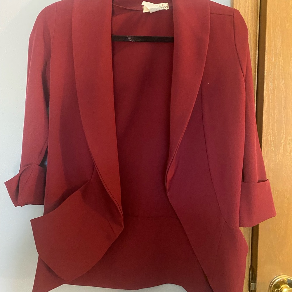 Burgundy blazer, worn twice
